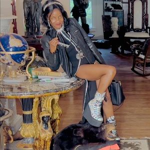 Rare POLO Ralph Lauren Black Buffalo Leather Women's Zip Up Motorcycle Jacket 8